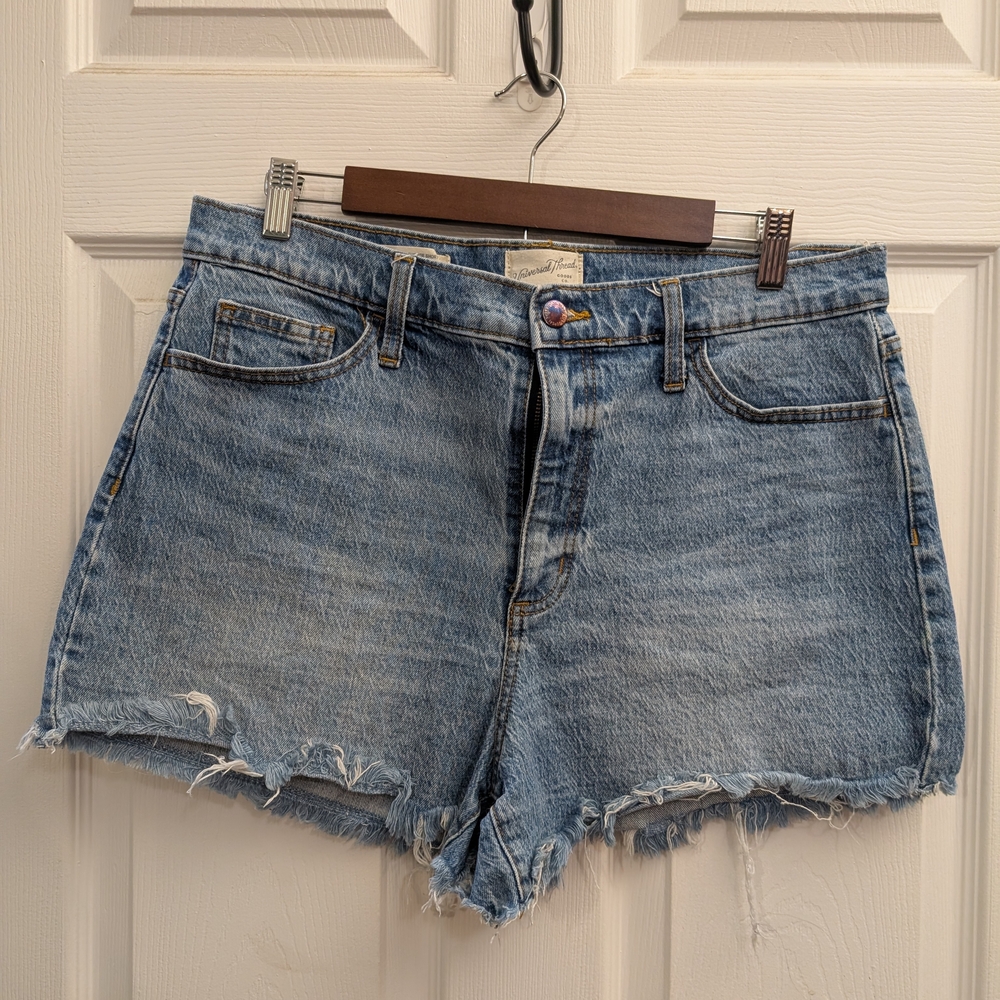 High Rise Denim Blue Women's Shorts - Size 12